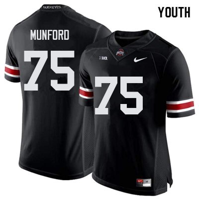 NCAA Ohio State Buckeyes Youth #75 Thayer Munford Black Nike Football College Jersey BNX6145LC